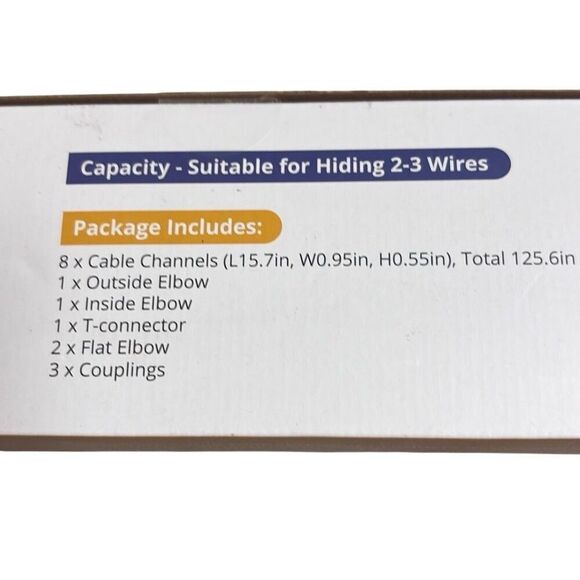 Cord Hider Kit ZhiYo Wire Hiders Paintable Beige Cable Raceway 126" Total NEW - Picture 5 of 6
